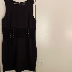 Black Midi Dress w/ stretch corset